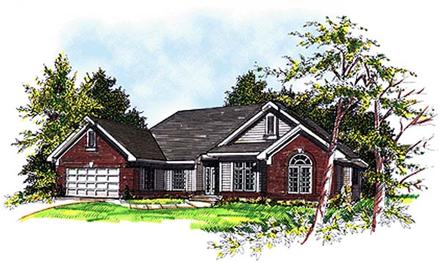 European One-Story Elevation of Plan 97150