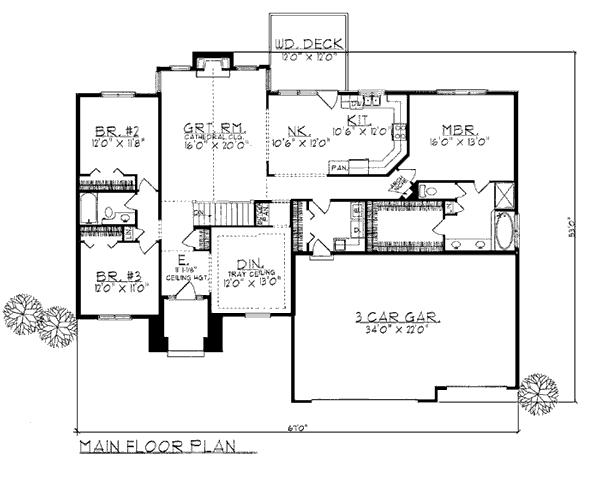European One-Story Level One of Plan 97151