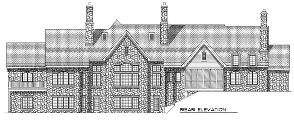 European Tudor Rear Elevation of Plan 97157