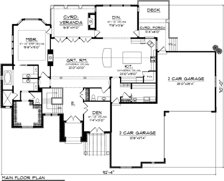 House Plan 97159 First Level Plan