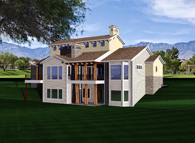 Ranch Rear Elevation of Plan 97159