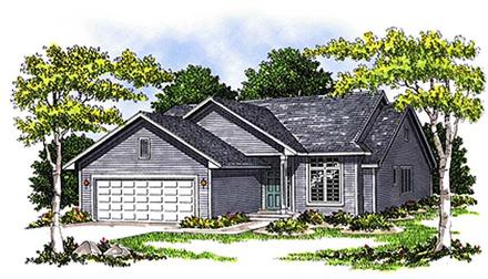 Narrow Lot One-Story Ranch Elevation of Plan 97172
