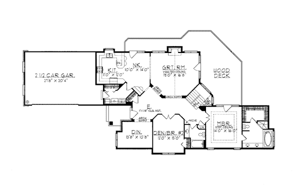 One-Story Traditional Level One of Plan 97177