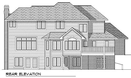 European Rear Elevation of Plan 97182