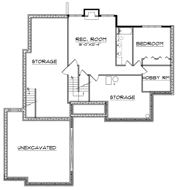 Ranch Lower Level of Plan 97183