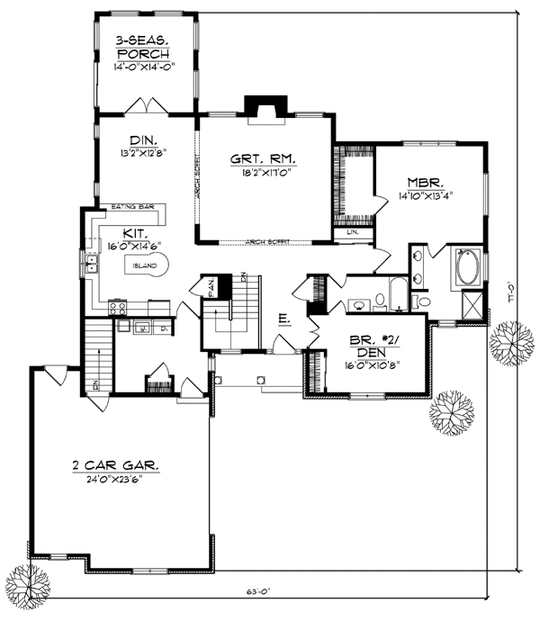 House Plan 97183 Level One