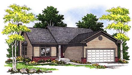 One-Story Ranch Elevation of Plan 97186