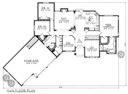 House Plan 97189 First Level Plan