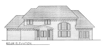 Traditional Rear Elevation of Plan 97190