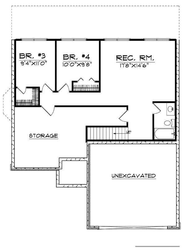 Traditional Lower Level of Plan 97195