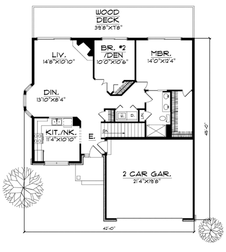 House Plan 97195 First Level Plan