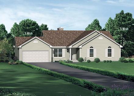 Ranch Traditional Elevation of Plan 97204