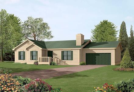 Ranch Elevation of Plan 97209