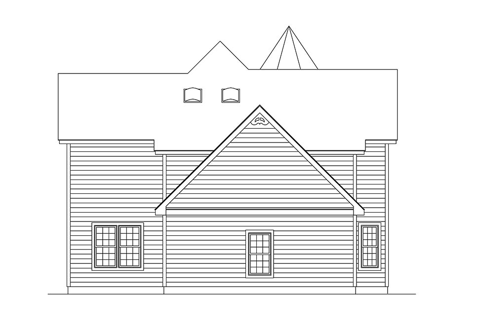 Farmhouse Victorian Rear Elevation of Plan 97212