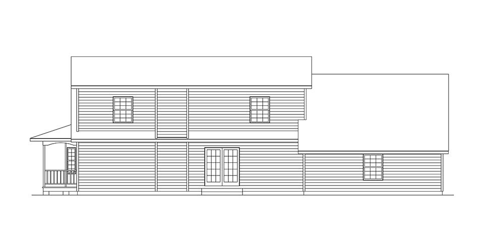 Cape Cod Country Rear Elevation of Plan 97213