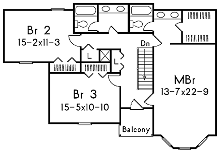 House Plan 97214 Second Level Plan