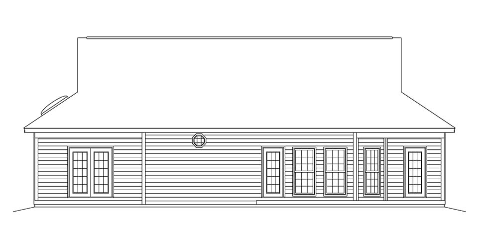 Contemporary Country Rear Elevation of Plan 97216