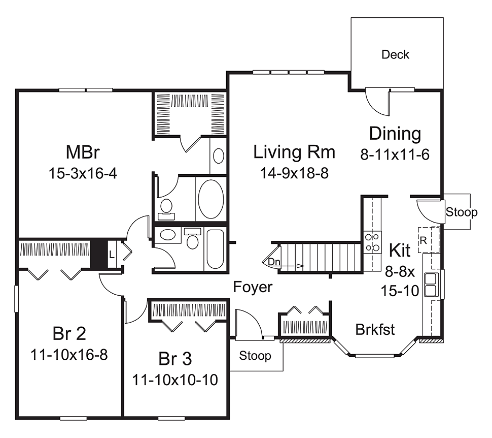 Ranch Traditional Level One of Plan 97222