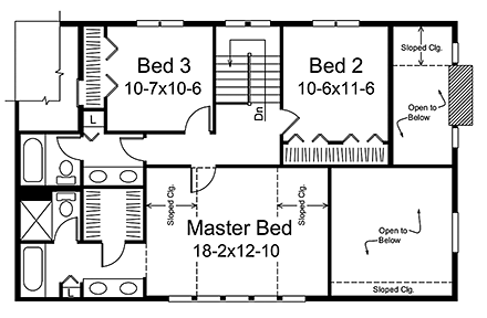 House Plan 97224 Second Level Plan