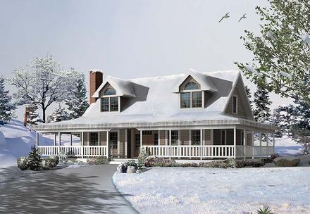 Cape Cod Country Elevation of Plan 97225