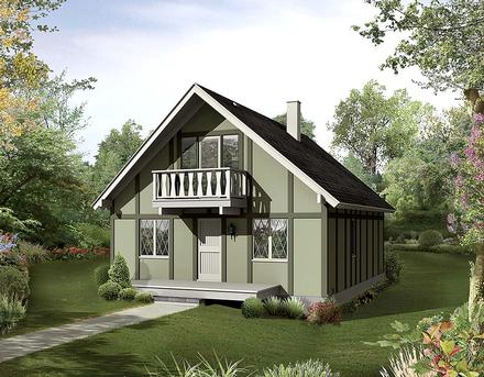 European Tudor Elevation of Plan 97238