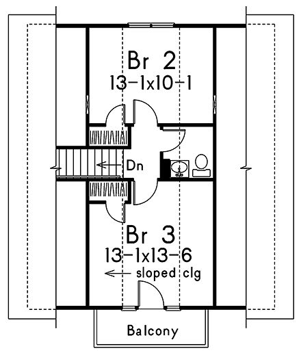 House Plan 97247 Second Level Plan