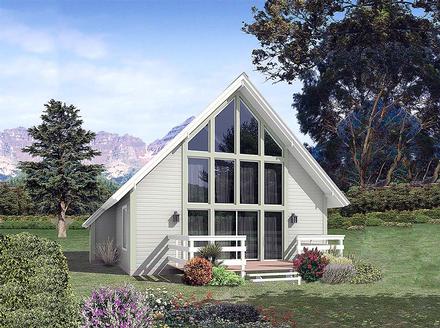 A-Frame Contemporary Traditional Elevation of Plan 97251