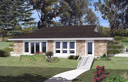 Contemporary Earth Sheltered s European French Country Ranch Elevation of Plan 97253