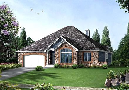 European Ranch Traditional Elevation of Plan 97255