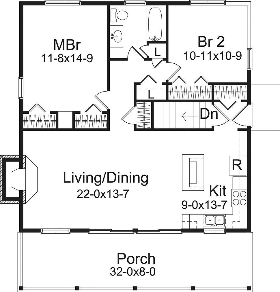 Bungalow Contemporary Country Traditional Level One of Plan 97259