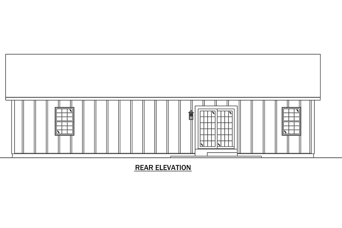 Country Farmhouse Rear Elevation of Plan 97268