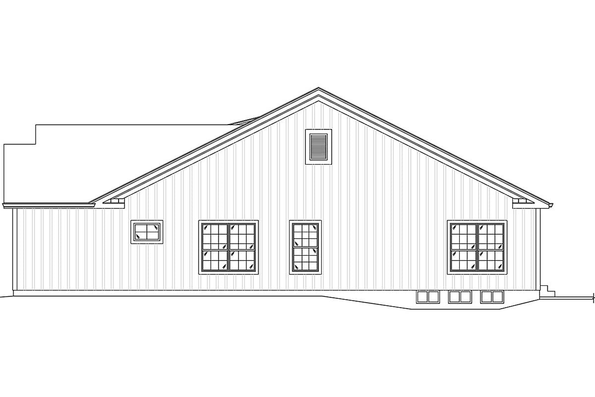 Country, Farmhouse Plan with 1762 Sq. Ft., 3 Bedrooms, 2 Bathrooms, 2 Car Garage Picture 2