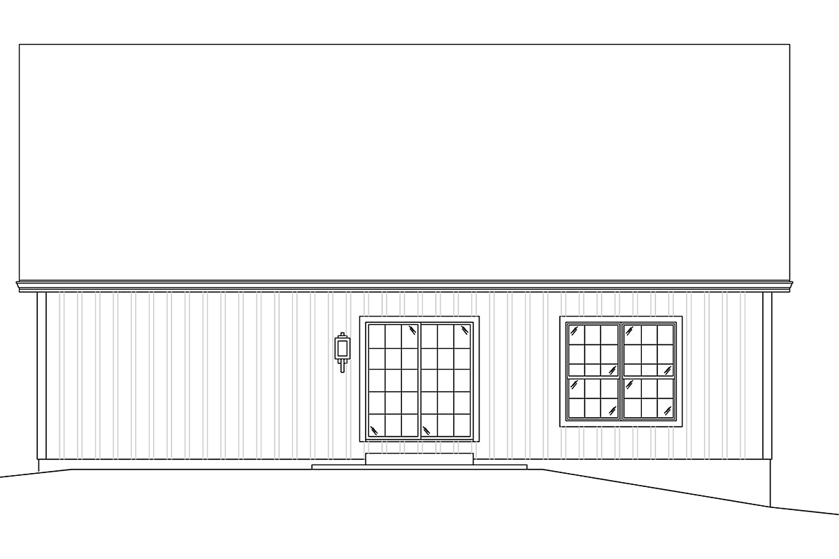 Country Farmhouse Rear Elevation of Plan 97269