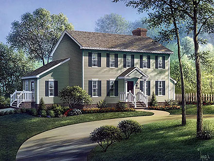 Colonial Traditional Elevation of Plan 97271
