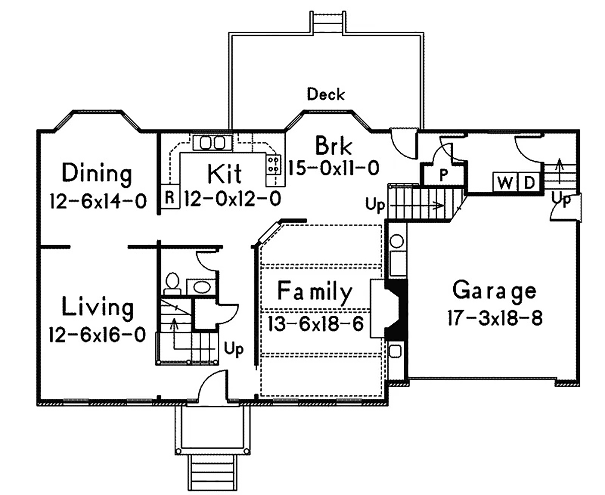 Colonial Southern Traditional Level One of Plan 97272