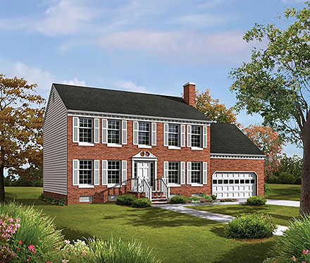 Colonial Southern Traditional Elevation of Plan 97272