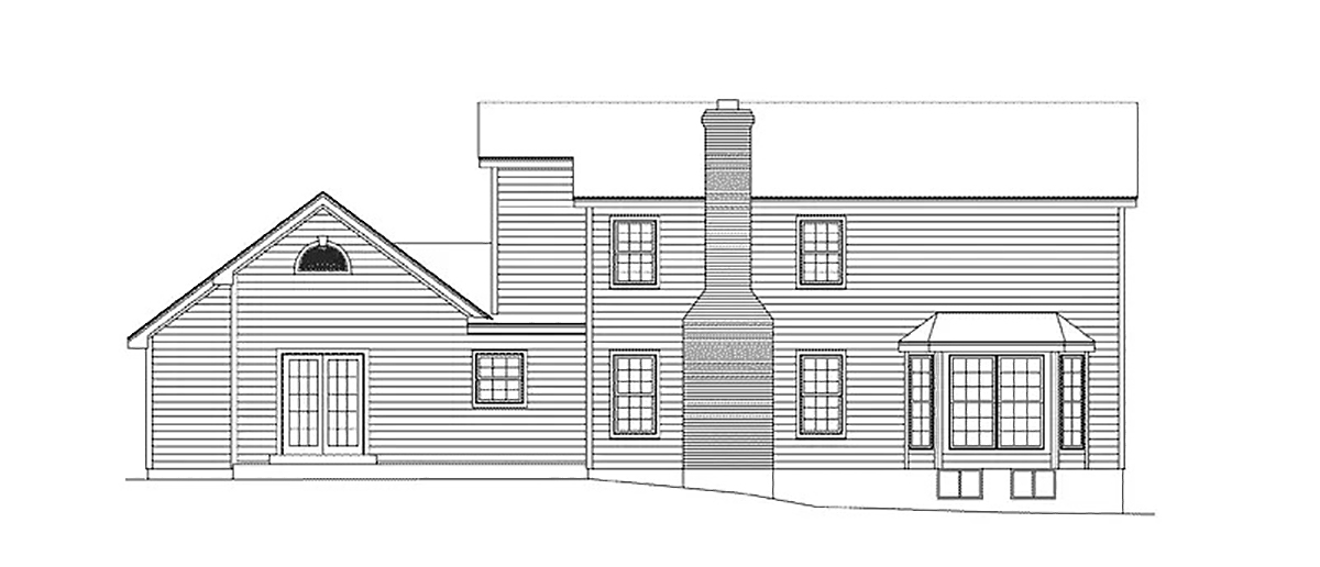 Country Ranch Traditional Rear Elevation of Plan 97274