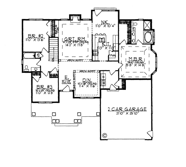 Cape Cod Colonial One-Story Level One of Plan 97300