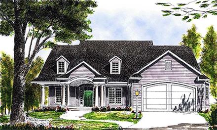 Cape Cod Colonial One-Story Elevation of Plan 97300