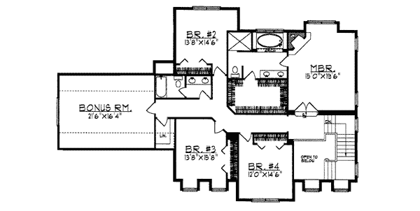 Country Farmhouse Level Two of Plan 97301