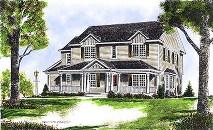 Colonial Country Elevation of Plan 97302