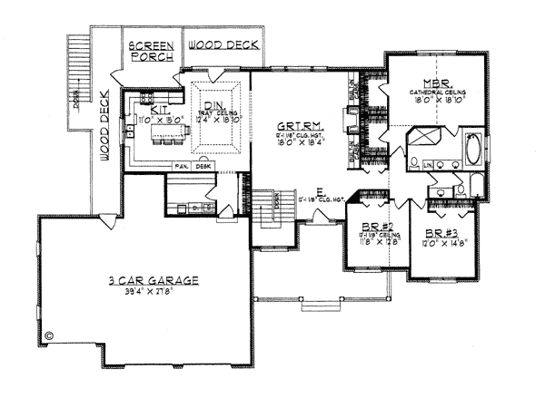Country European One-Story Level One of Plan 97303
