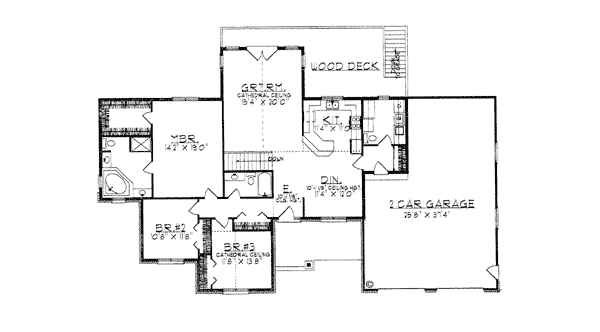 One-Story Traditional Level One of Plan 97309