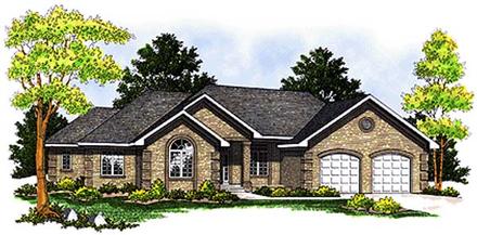 One-Story Traditional Elevation of Plan 97309