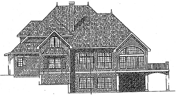 European Victorian Rear Elevation of Plan 97313