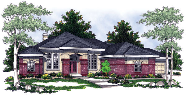 Southwest Plan with 5282 Sq. Ft., 5 Bedrooms, 4 Bathrooms, 3 Car Garage Elevation