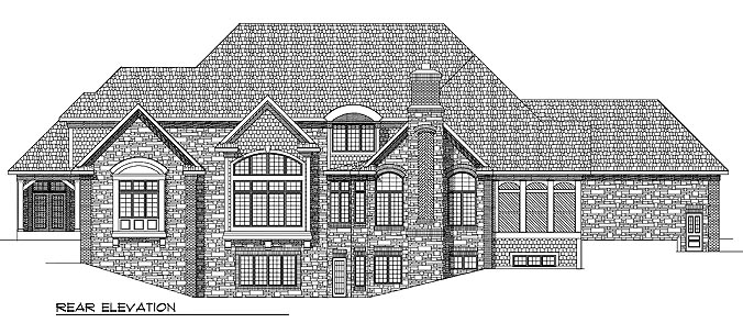 European Tudor Rear Elevation of Plan 97316