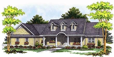 Cape Cod Country One-Story Elevation of Plan 97317