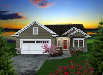 Ranch Elevation of Plan 97318