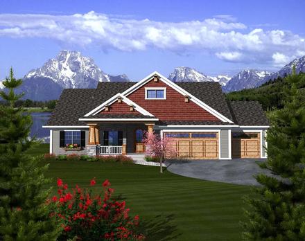 Craftsman Ranch Elevation of Plan 97320